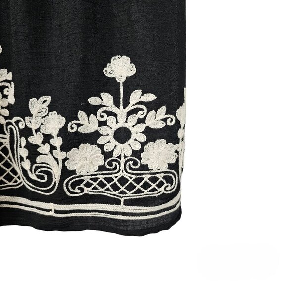 💎376 Heartsoul Embroidered Black & White Boho Tank Top - Picture 6 of 8